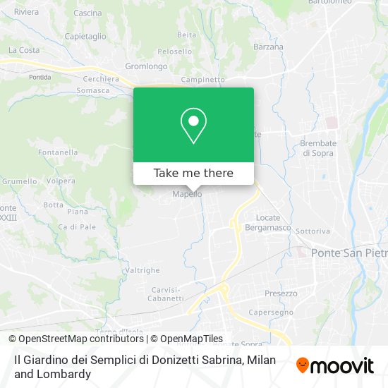 Il Giardino dei Semplici di Donizetti Sabrina map