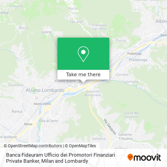 Banca Fideuram Ufficio dei Promotori Finanziari Private Banker map