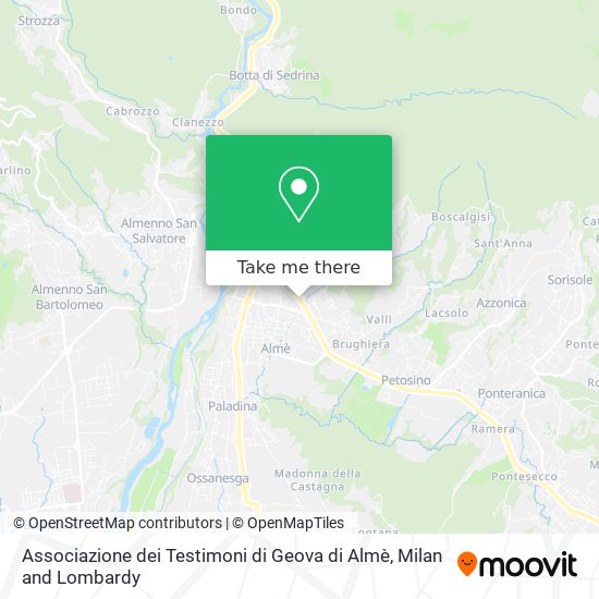 Associazione dei Testimoni di Geova di Almè map