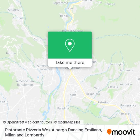 Ristorante Pizzeria Wok Albergo Dancing Emiliano map