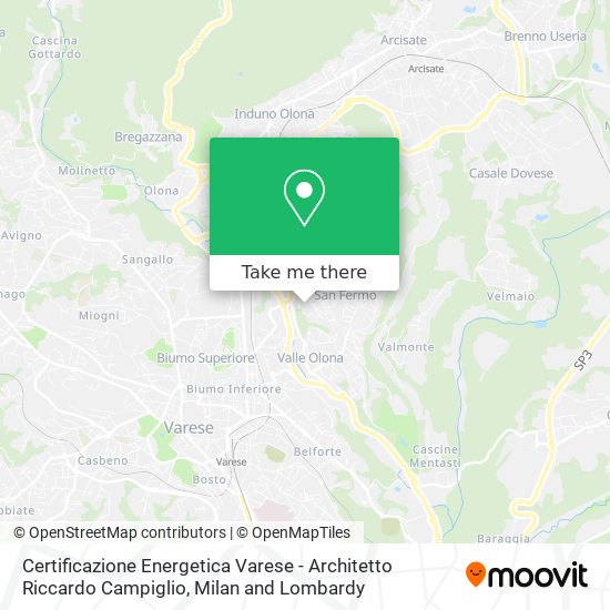 Certificazione Energetica Varese - Architetto Riccardo Campiglio map