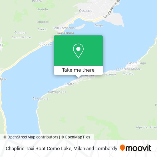 Chaplin's Taxi Boat Como Lake map