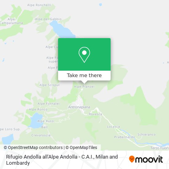 Rifugio Andolla all'Alpe Andolla - C.A.I. map