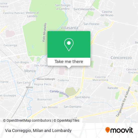 Via Correggio map