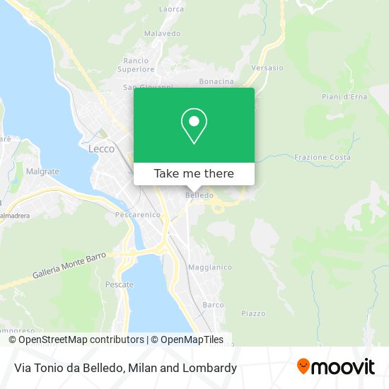 Via Tonio da Belledo map