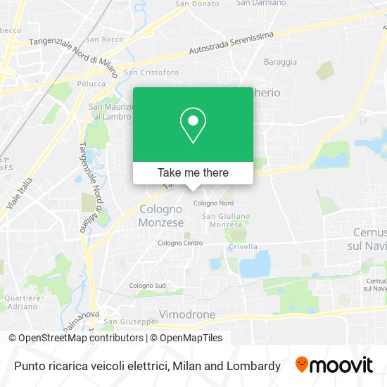 Punto ricarica veicoli elettrici map