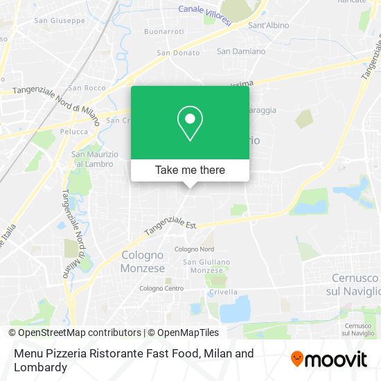 Menu Pizzeria Ristorante Fast Food map