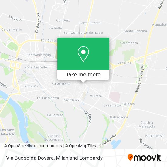 Via Buoso da Dovara map