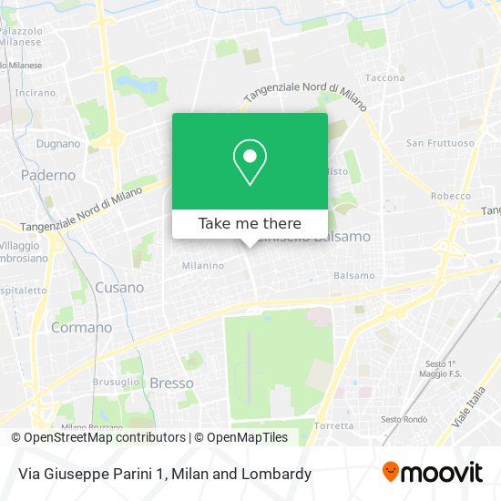 Via Giuseppe Parini 1 map