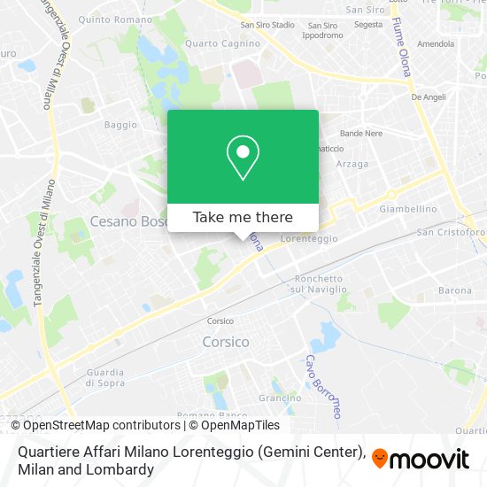 Quartiere Affari Milano Lorenteggio (Gemini Center) map