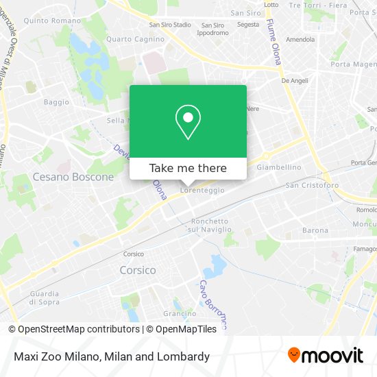 Maxi Zoo Milano map