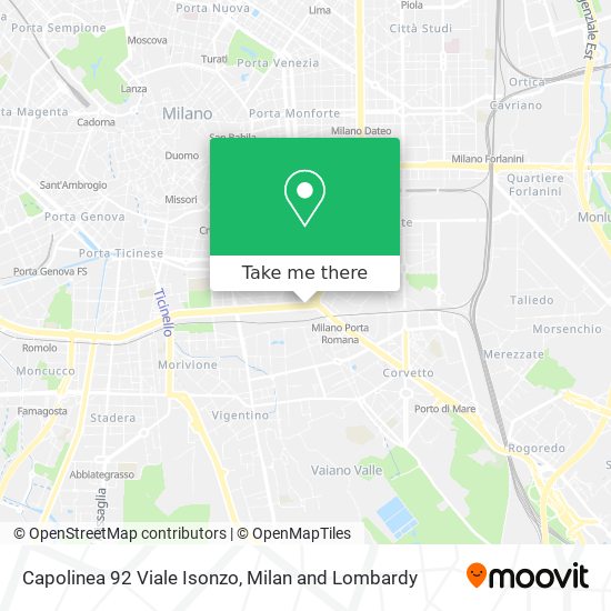 Capolinea 92 Viale Isonzo map