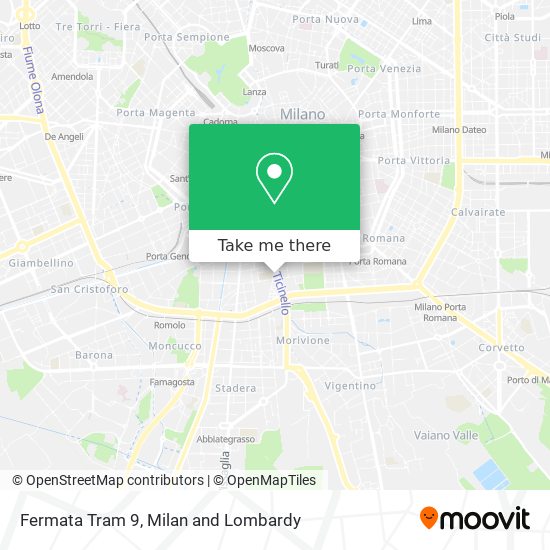 Fermata Tram 9 map