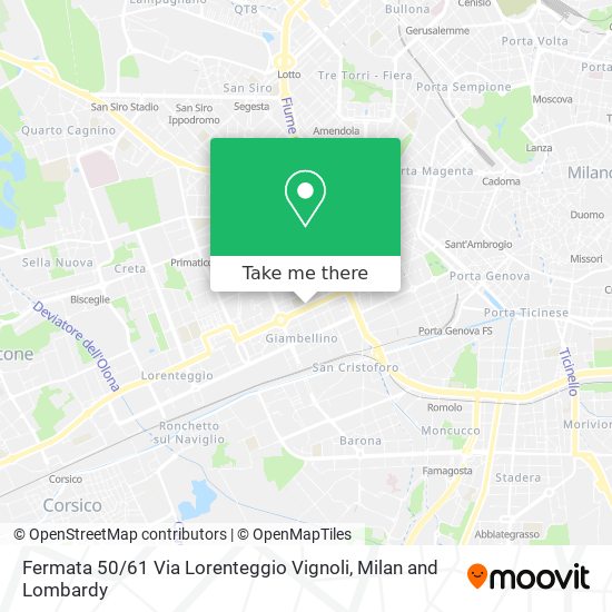 Fermata 50 / 61 Via Lorenteggio Vignoli map