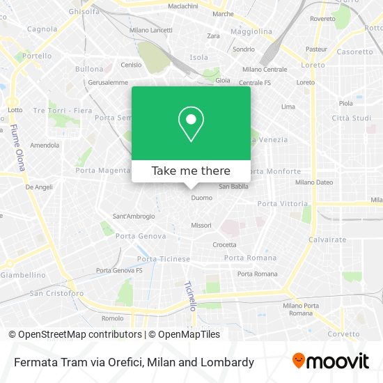 Fermata Tram via Orefici map