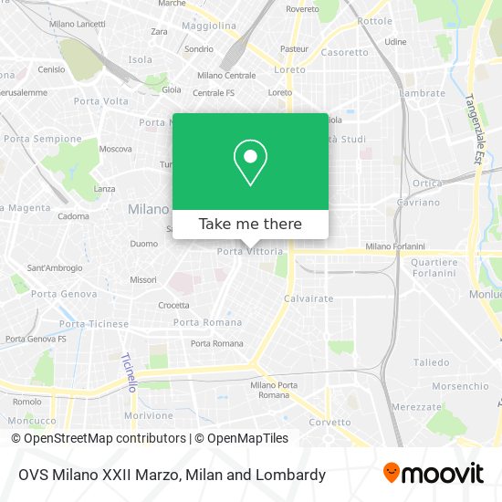 OVS Milano XXII Marzo map