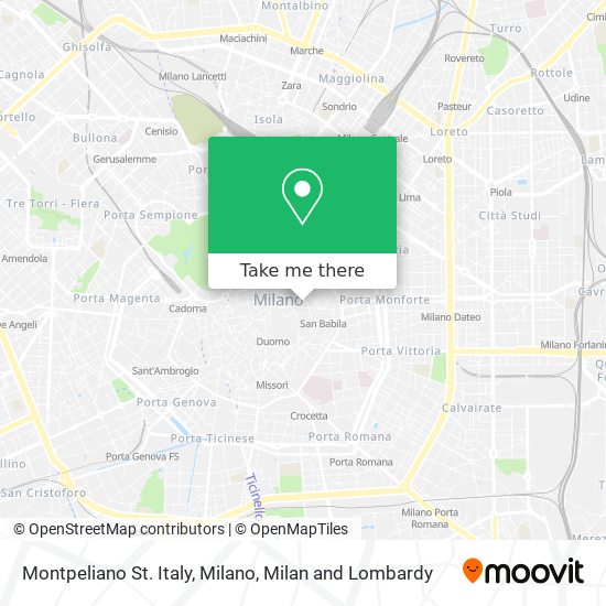 Montpeliano St. Italy, Milano map