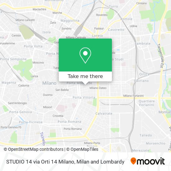STUDIO 14 via Orti 14 Milano map