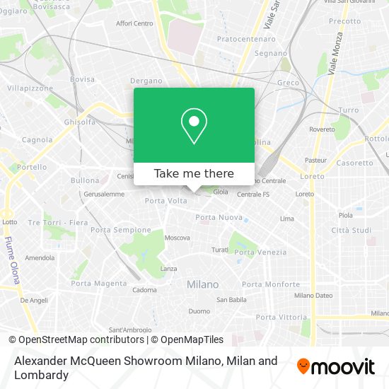 Alexander McQueen Showroom Milano map