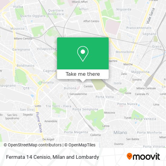 Fermata 14 Cenisio map