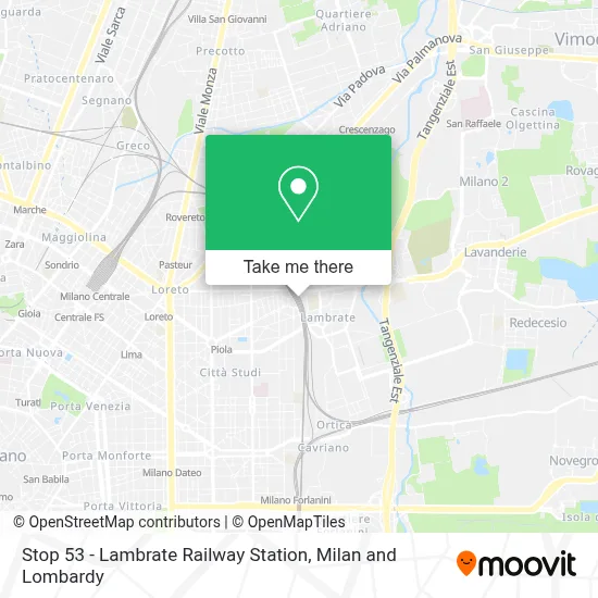 Stop 53 - Lambrate Railway Station map