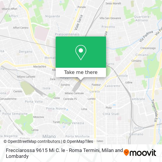 Frecciarossa 9615 Mi C. le - Roma Termini map
