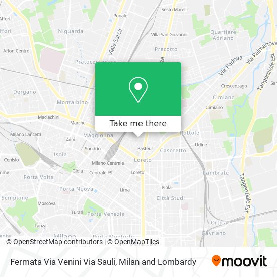 Fermata Via Venini Via Sauli map