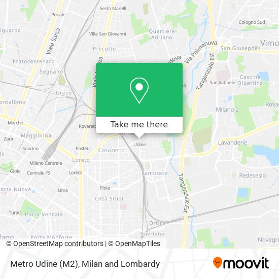 Metro Udine (M2) map