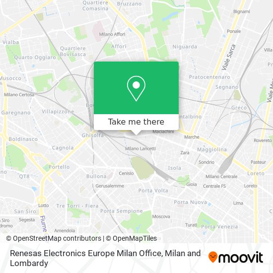 Renesas Electronics Europe Milan Office map