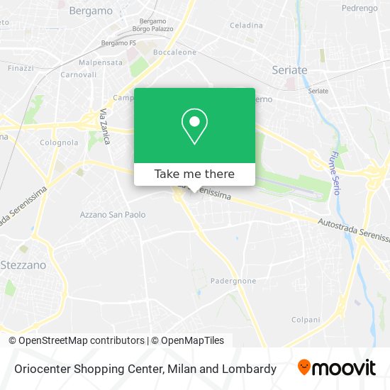 Oriocenter Shopping Center map