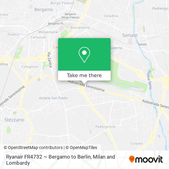Ryanair FR4732 ~ Bergamo to Berlin map