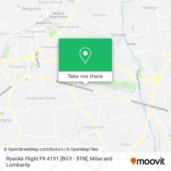 RyanAir Flight FR 4191 [BGY - STN] map
