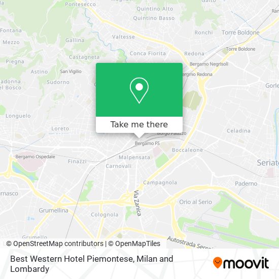 Best Western Hotel Piemontese map