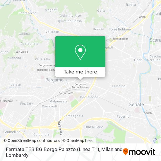Fermata TEB BG Borgo Palazzo (Linea T1) map