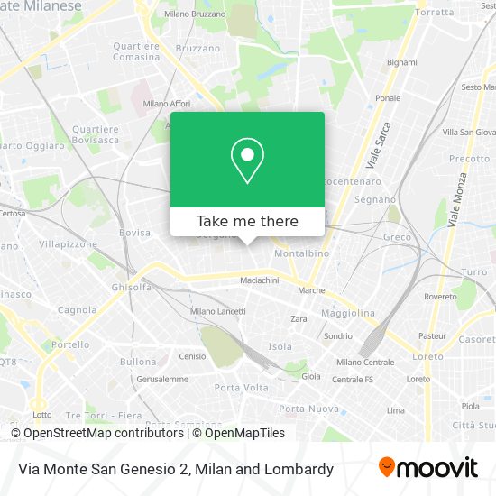 Via Monte San Genesio 2 map