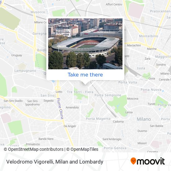 Velodromo Vigorelli map
