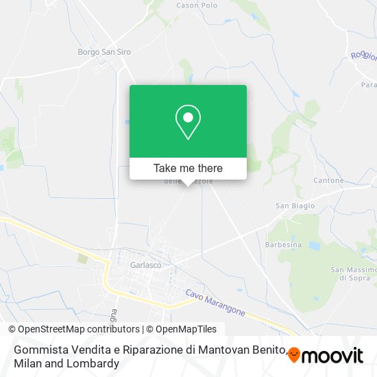 Gommista Vendita e Riparazione di Mantovan Benito map
