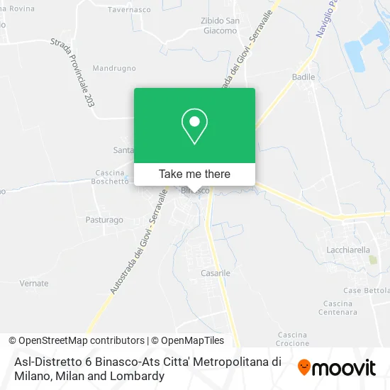 Asl-Distretto 6 Binasco-Ats Citta' Metropolitana di Milano map