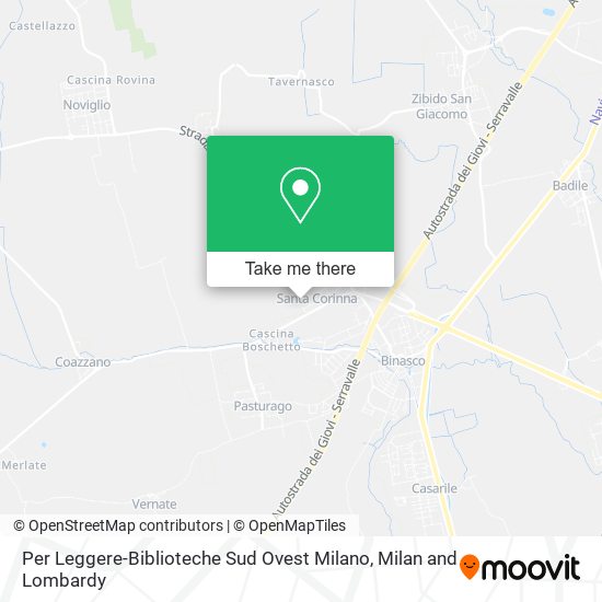 Per Leggere-Biblioteche Sud Ovest Milano map