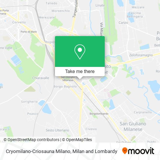 Cryomilano-Criosauna Milano map