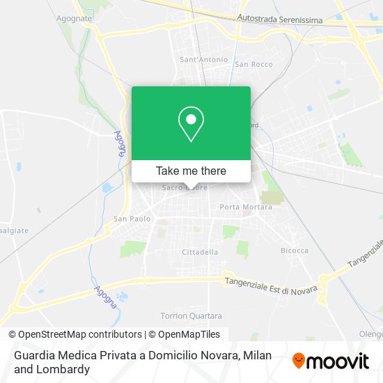 Guardia Medica Privata a Domicilio Novara map