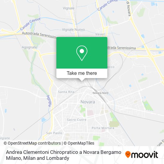 Andrea Clementoni Chiropratico a Novara Bergamo Milano map