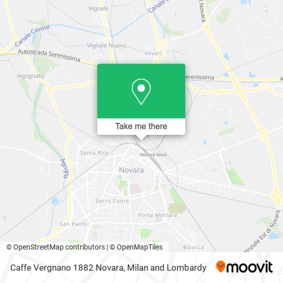 Caffe Vergnano 1882 Novara map