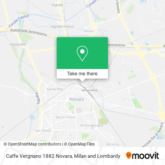 Caffe Vergnano 1882 Novara map
