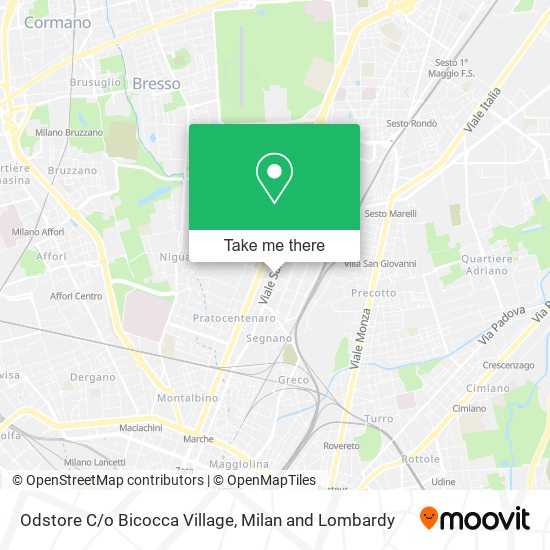 Odstore C/o Bicocca Village map
