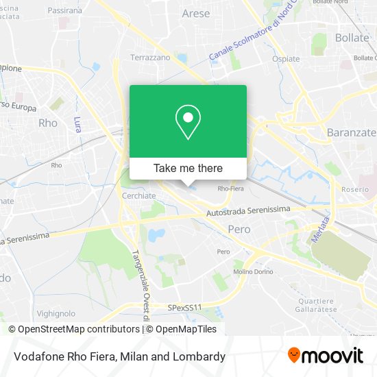Vodafone Rho Fiera map