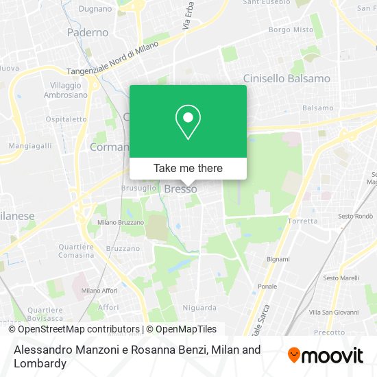 Alessandro Manzoni e Rosanna Benzi map