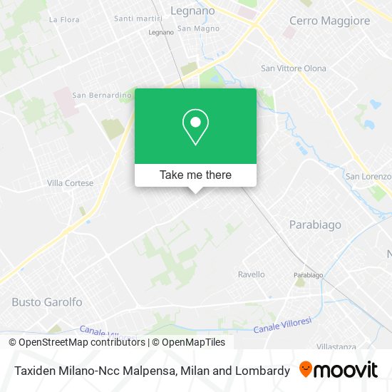 Taxiden Milano-Ncc Malpensa map