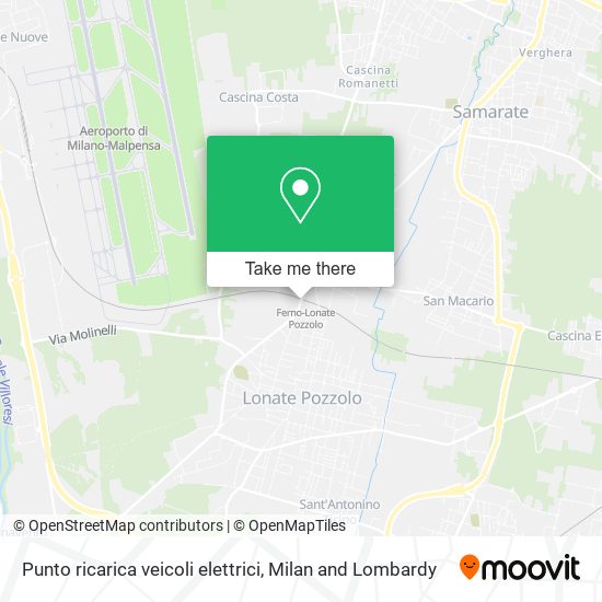 Punto ricarica veicoli elettrici map