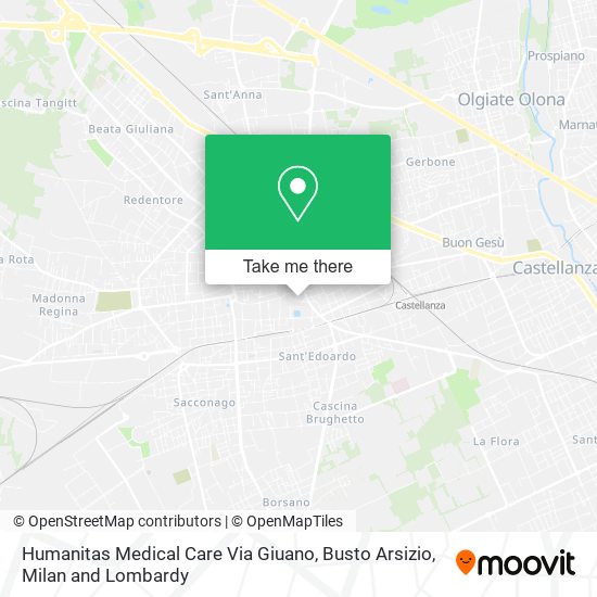 Humanitas Medical Care Via Giuano, Busto Arsizio map